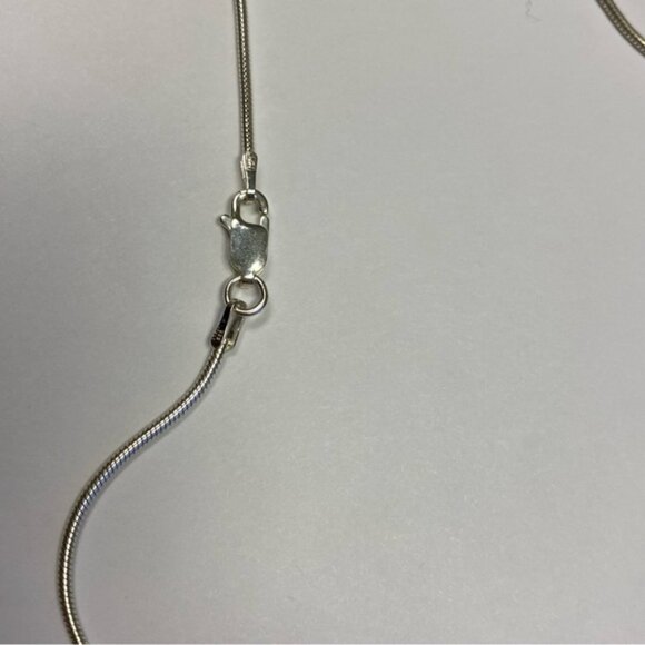 AGI NECKLACE CHAIN STERLING SILVER 925 ITALY 20” ROUND FLOWER PENDANT - Picture 8 of 8